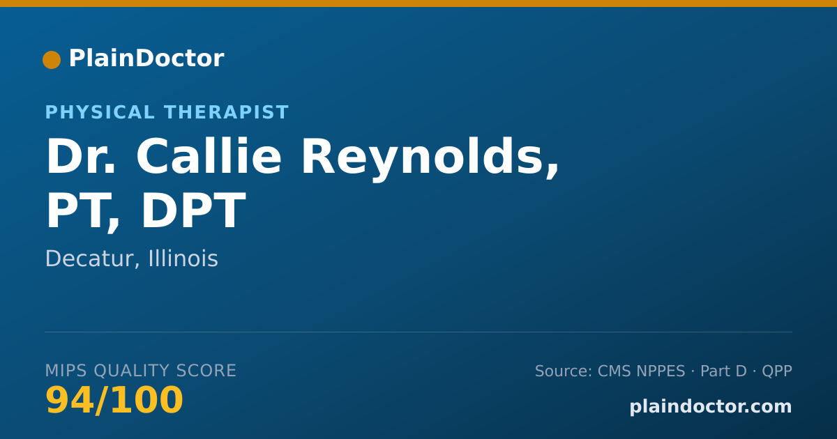 Shareable card for Callie Reynolds, PT, DPT - Physical Therapist, Decatur, IL