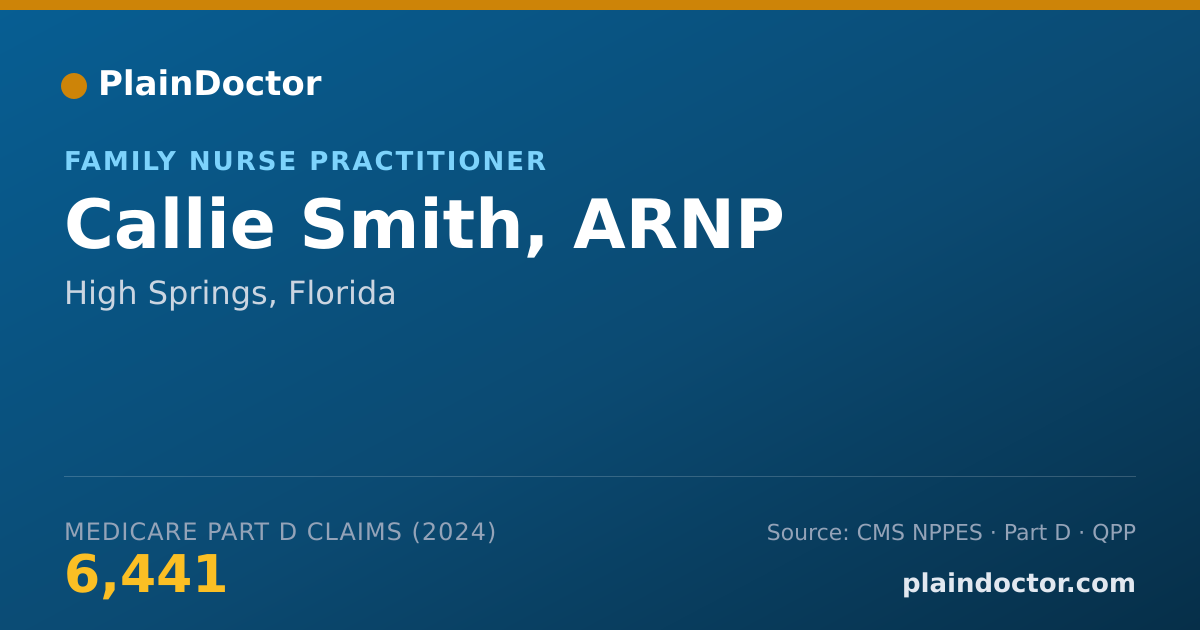 Shareable card for Callie Smith, ARNP - Family Nurse Practitioner, High Springs, FL