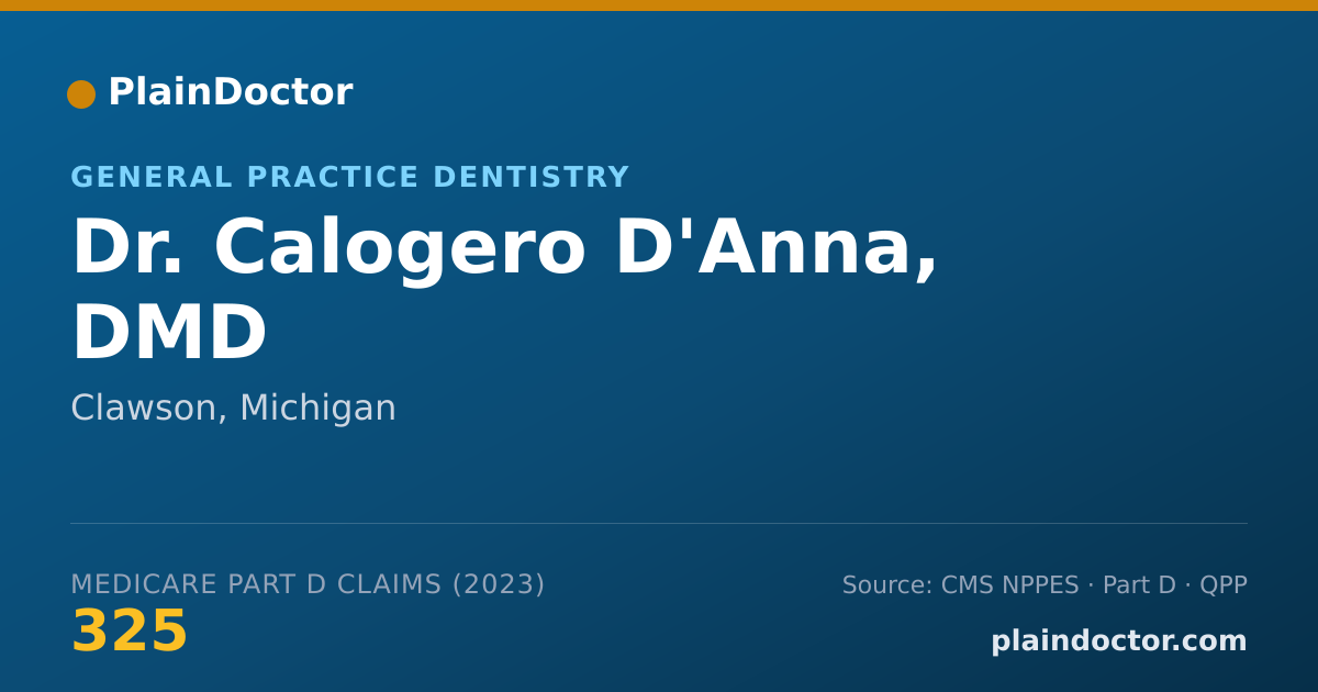 Shareable card for Calogero D'Anna, DMD - General Practice Dentistry, Clawson, MI