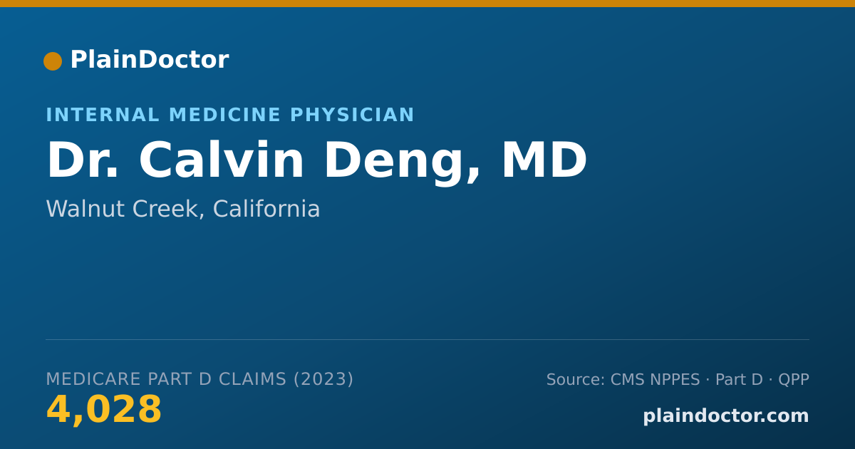 Shareable card for Calvin Deng, MD - Internal Medicine Physician, Walnut Creek, CA