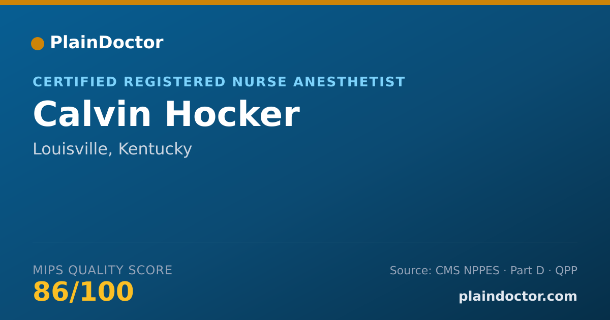 Shareable card for Calvin Hocker - Certified Registered Nurse Anesthetist, Louisville, KY