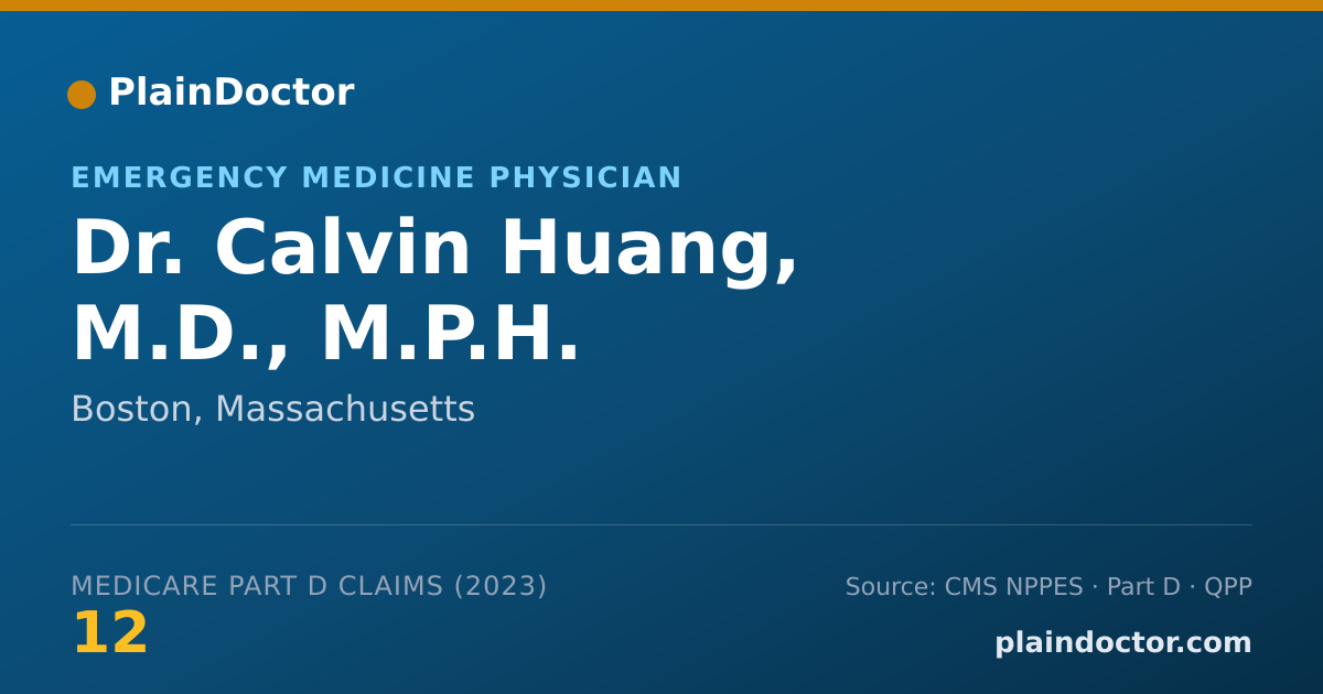 Shareable card for Calvin Huang, M.D., M.P.H. - Emergency Medicine Physician, Boston, MA