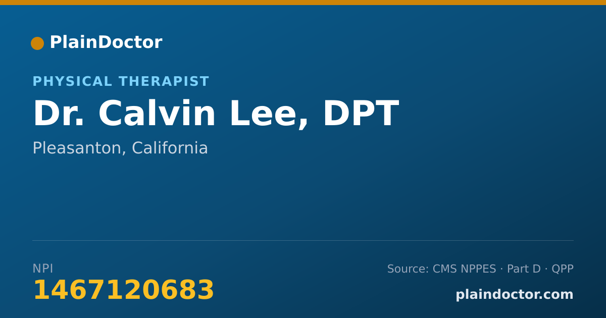 Shareable card for Calvin Lee, DPT - Physical Therapist, Pleasanton, CA