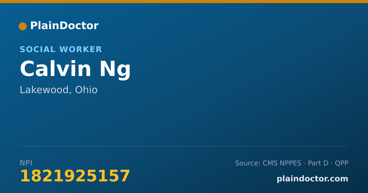 Shareable card for Calvin Ng - Social Worker, Lakewood, OH