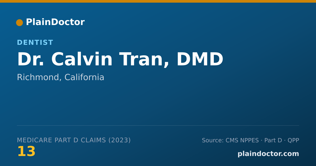 Shareable card for Calvin Tran, DMD - Dentist, Richmond, CA
