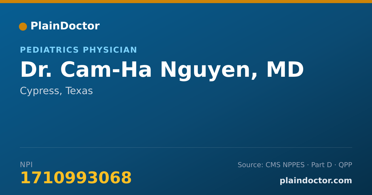 Shareable card for Cam-Ha Nguyen, MD - Pediatrics Physician, Cypress, TX
