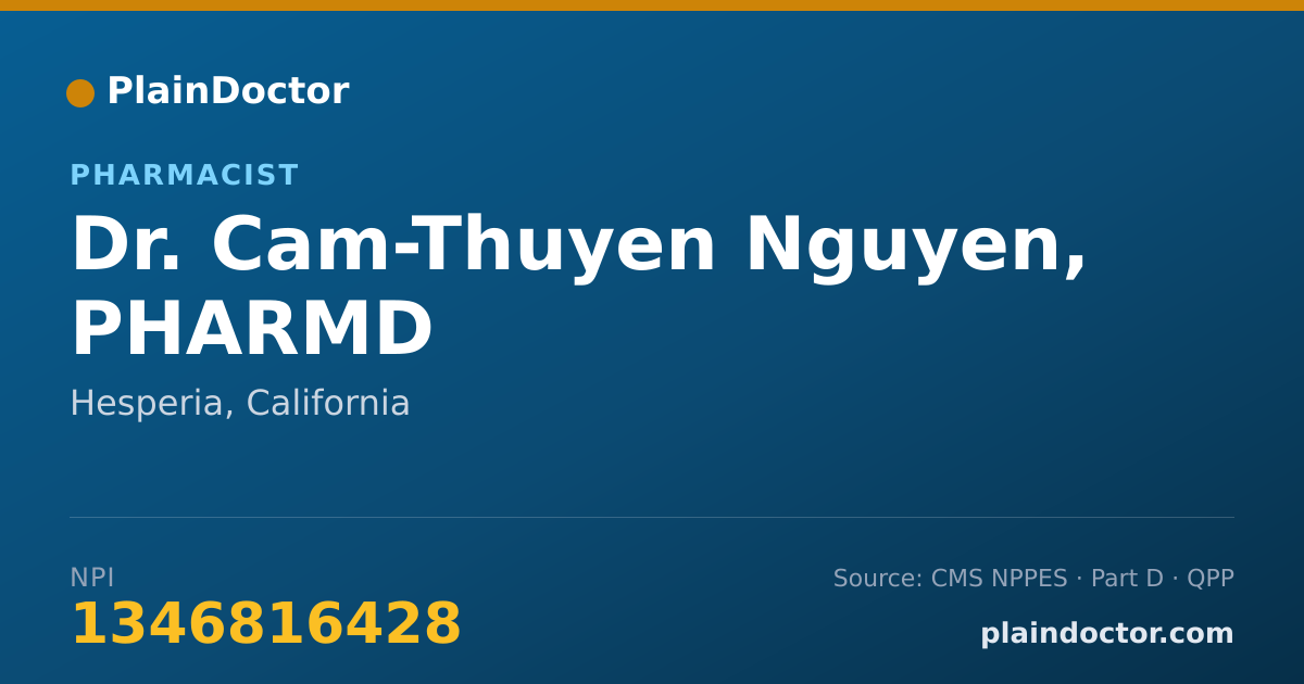 Shareable card for Cam-Thuyen Nguyen, PHARMD - Pharmacist, Hesperia, CA