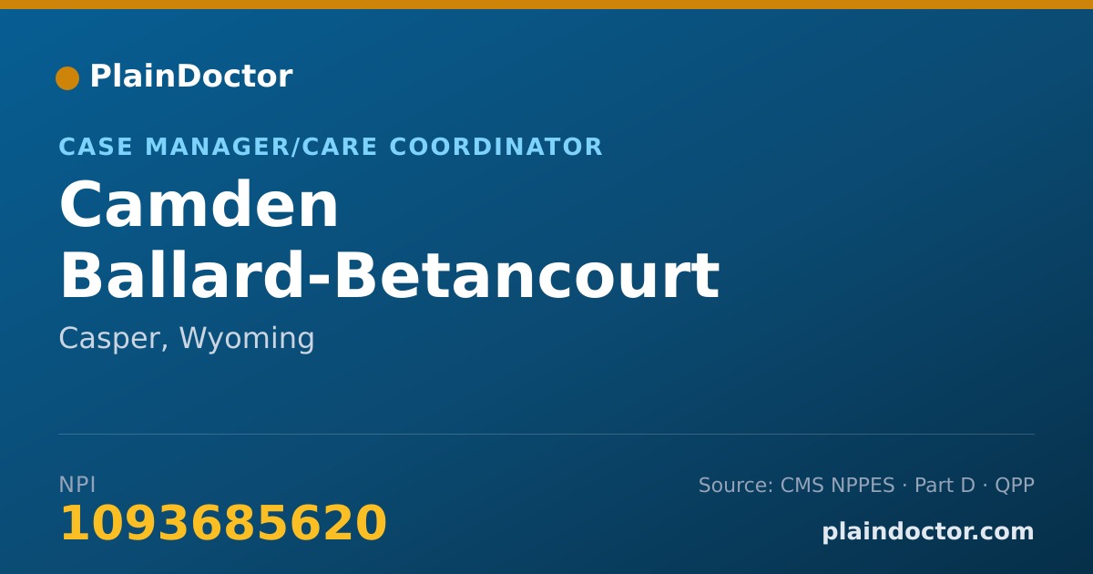 Shareable card for Camden Ballard-Betancourt - Case Manager/Care Coordinator, Casper, WY