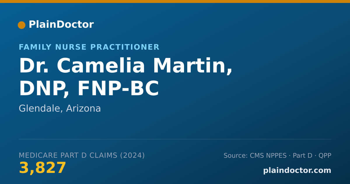 Shareable card for Camelia Martin, DNP, FNP-BC - Family Nurse Practitioner, Glendale, AZ