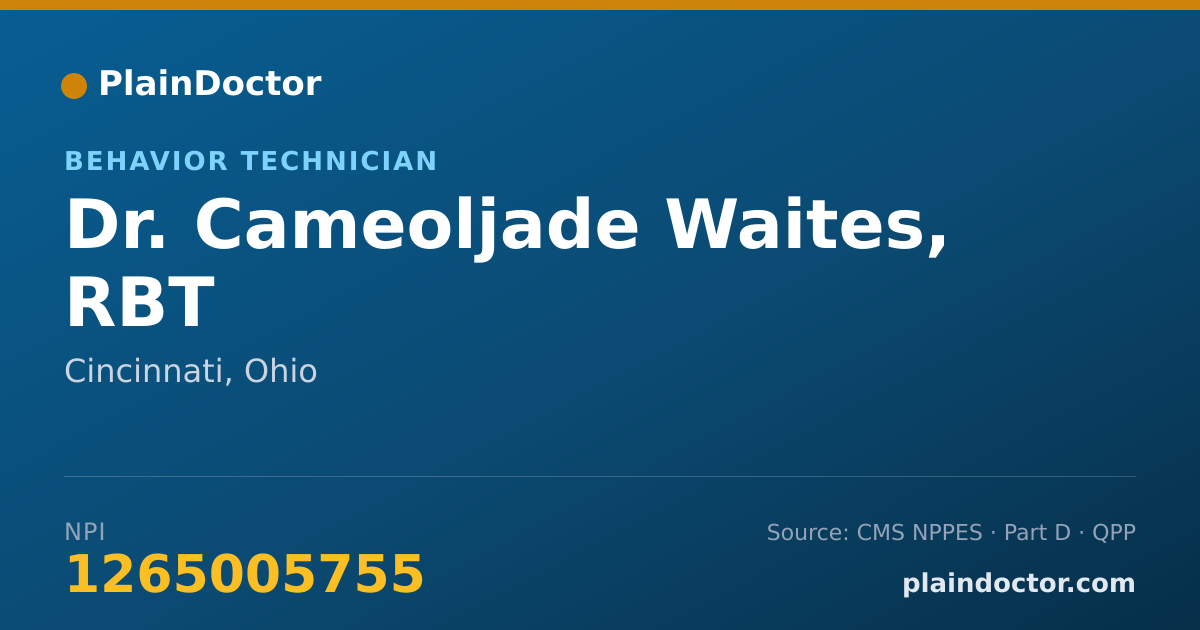 Shareable card for Cameoljade Waites, RBT - Behavior Technician, Cincinnati, OH