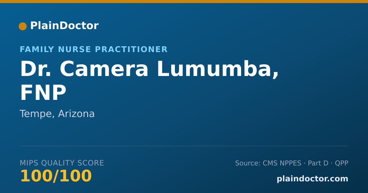 Shareable card for Camera Lumumba, FNP - Family Nurse Practitioner, Tempe, AZ