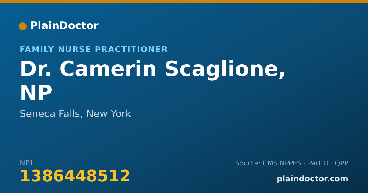 Shareable card for Camerin Scaglione, NP - Family Nurse Practitioner, Seneca Falls, NY