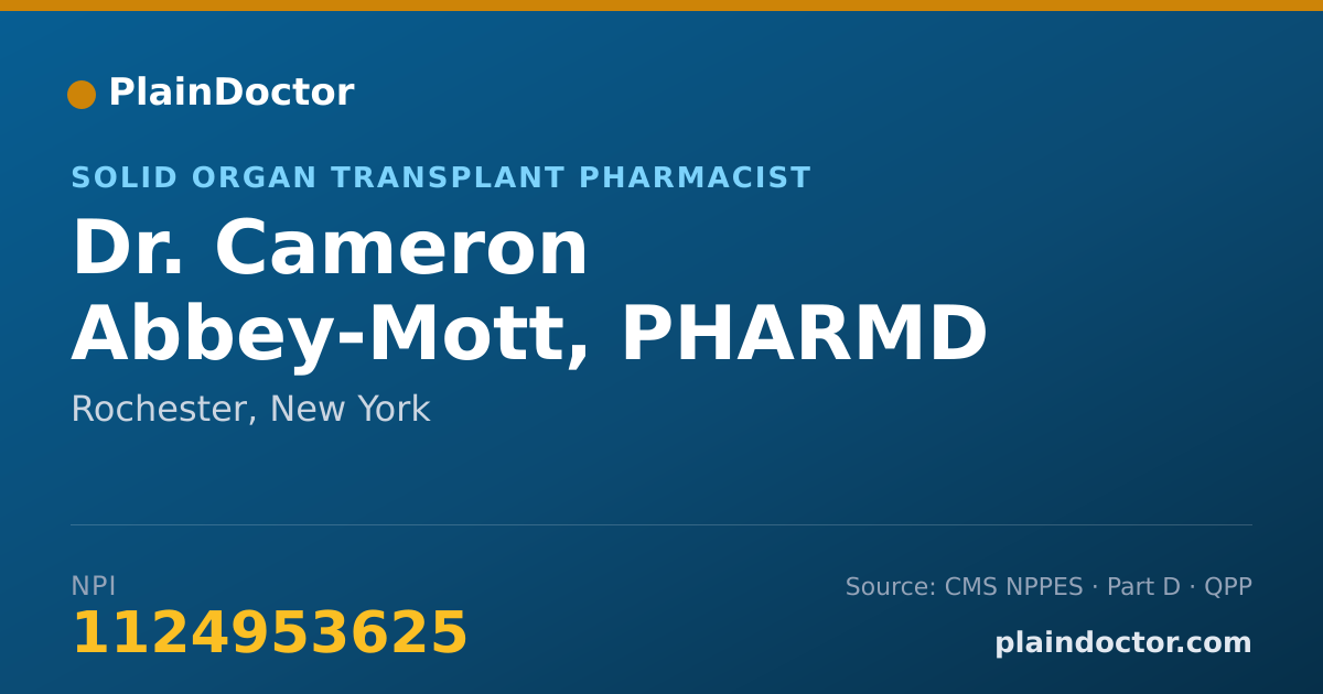 Shareable card for Cameron Abbey-Mott, PHARMD - Solid Organ Transplant Pharmacist, Rochester, NY
