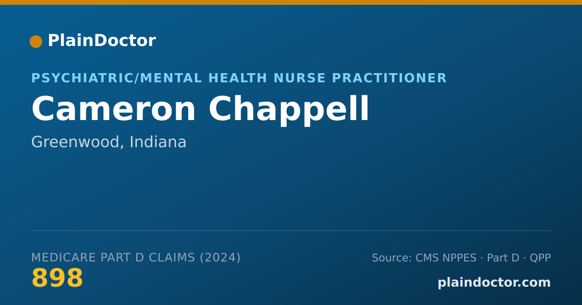 Shareable card for Cameron Chappell - Psychiatric/Mental Health Nurse Practitioner, Greenwood, IN