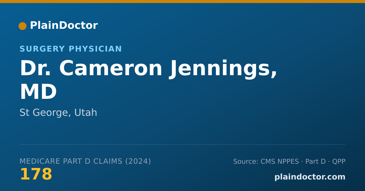 Shareable card for Cameron Jennings, MD - Surgery Physician, St George, UT