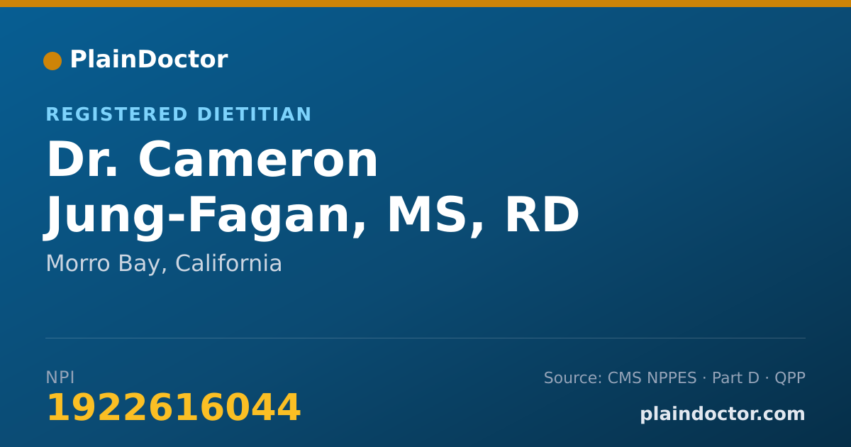 Shareable card for Cameron Jung-Fagan, MS, RD - Registered Dietitian, Morro Bay, CA