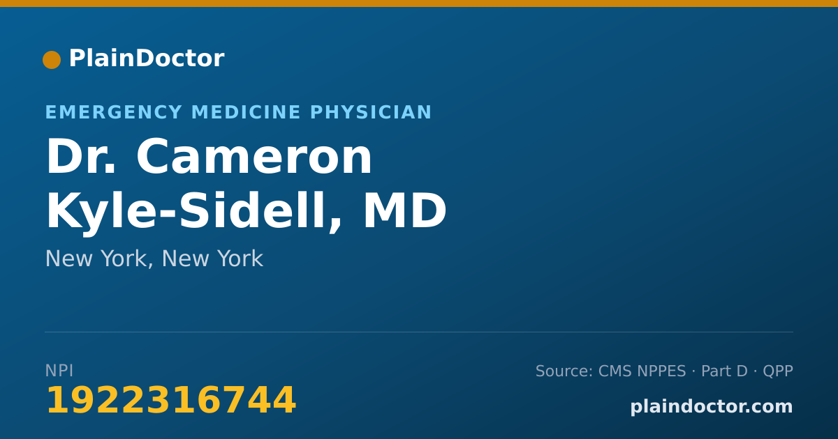 Shareable card for Cameron Kyle-Sidell, MD - Emergency Medicine Physician, New York, NY
