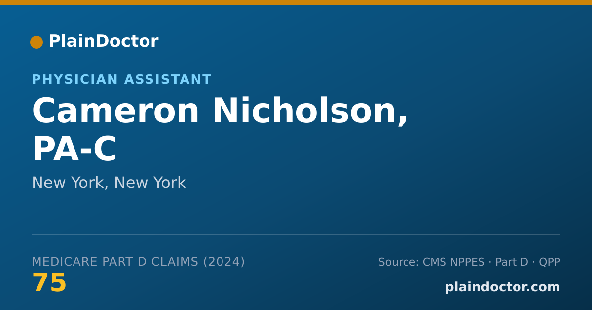 Shareable card for Cameron Nicholson, PA-C - Physician Assistant, New York, NY