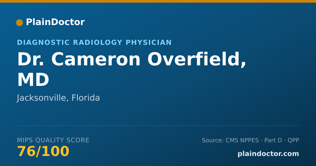 Shareable card for Cameron Overfield, MD - Diagnostic Radiology Physician, Jacksonville, FL