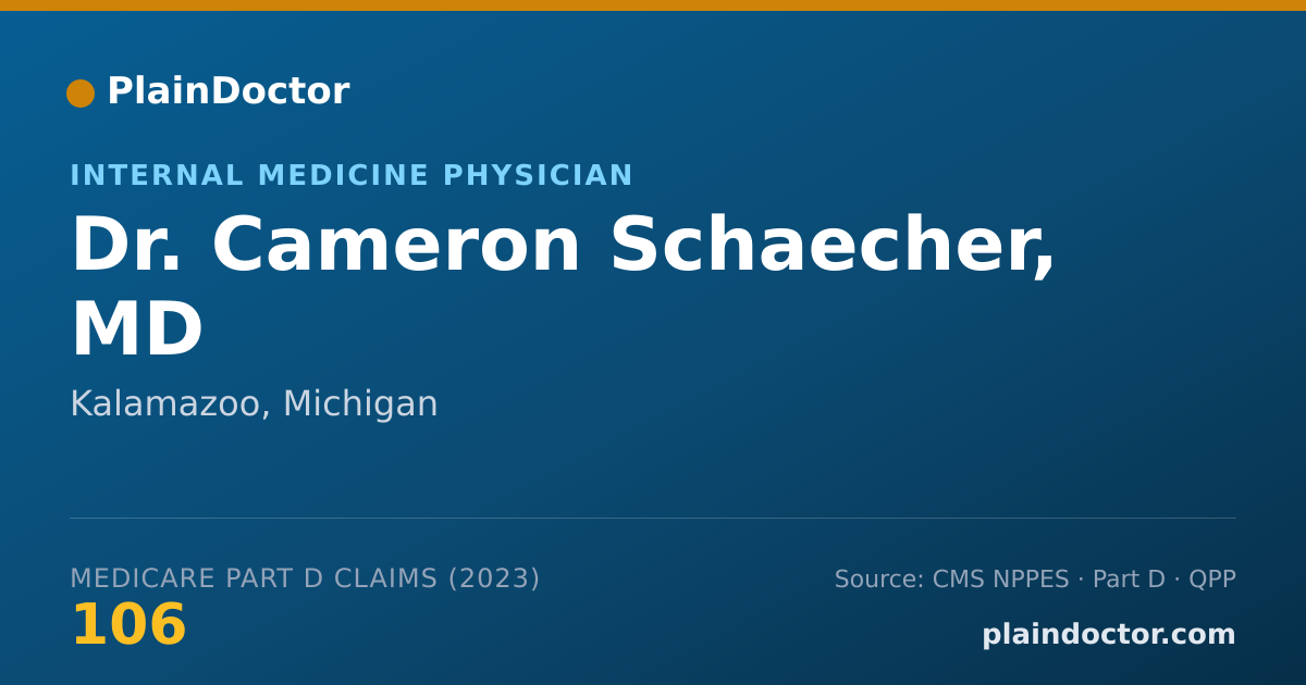 Shareable card for Cameron Schaecher, MD - Internal Medicine Physician, Kalamazoo, MI