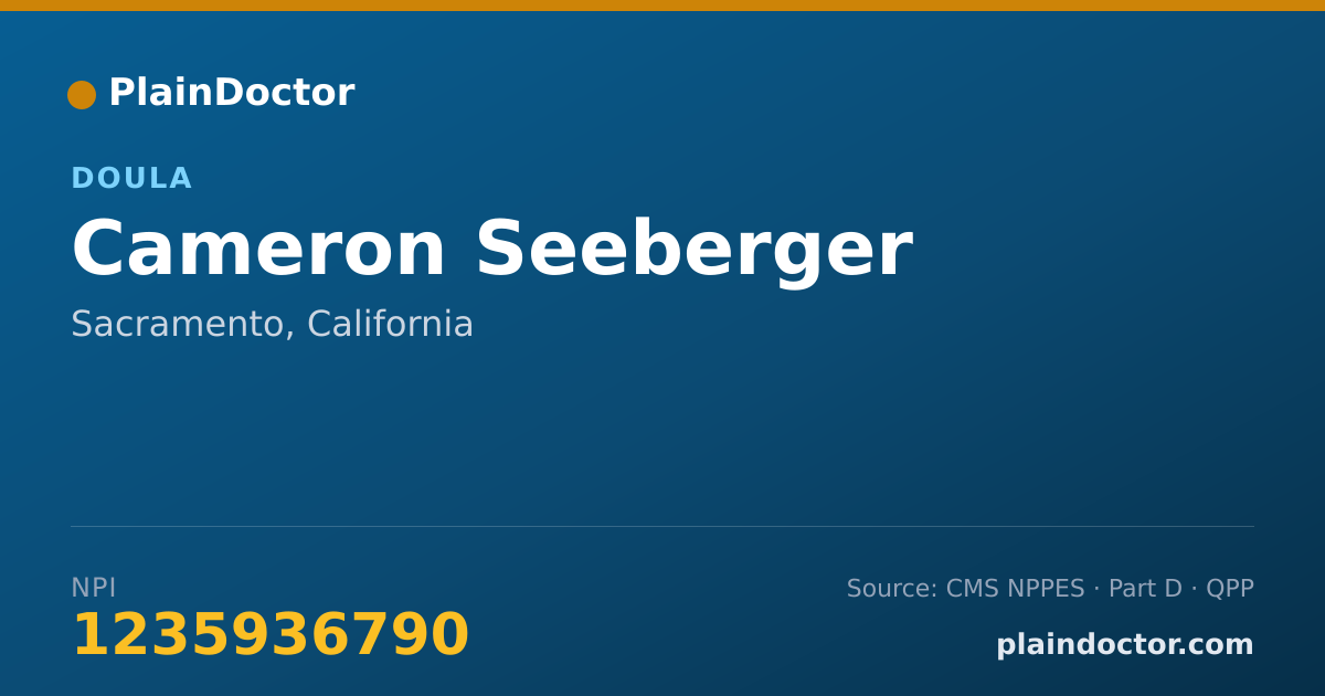 Shareable card for Cameron Seeberger - Doula, Sacramento, CA