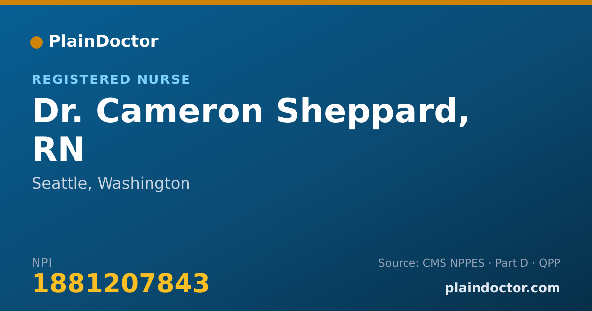 Shareable card for Cameron Sheppard, RN - Registered Nurse, Seattle, WA