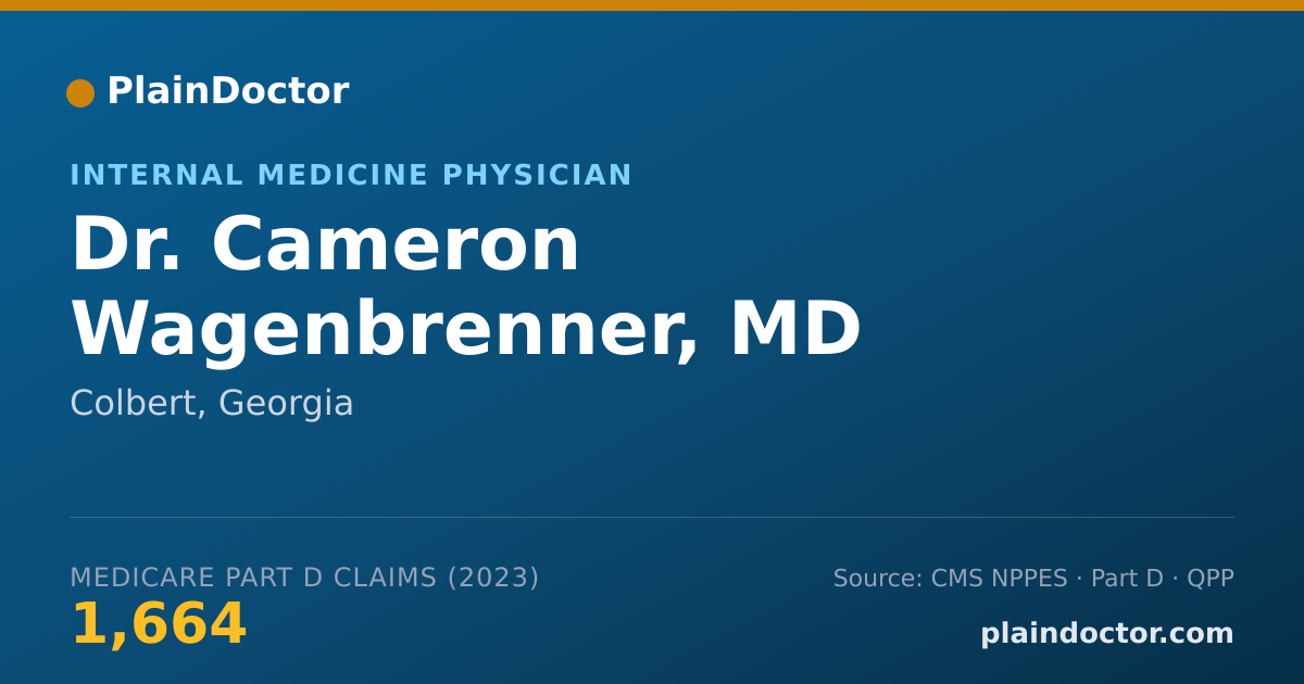 Shareable card for Cameron Wagenbrenner, MD - Internal Medicine Physician, Colbert, GA