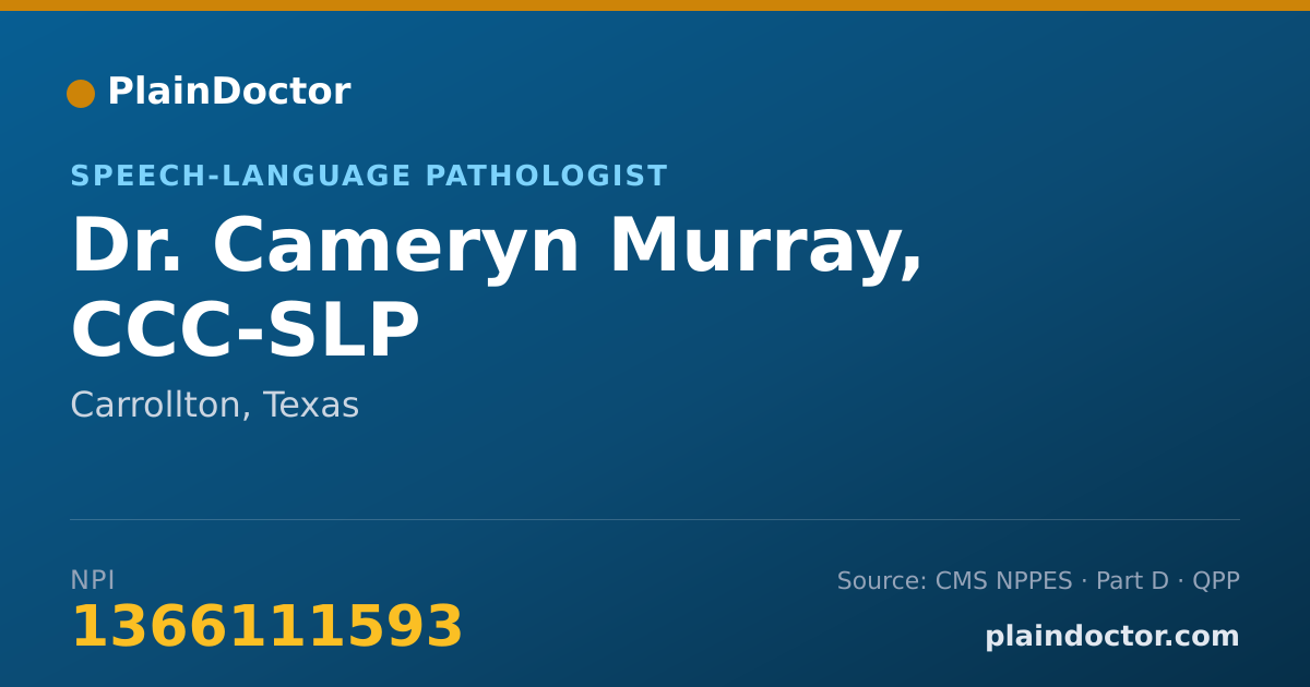 Shareable card for Cameryn Murray, CCC-SLP - Speech-Language Pathologist, Carrollton, TX