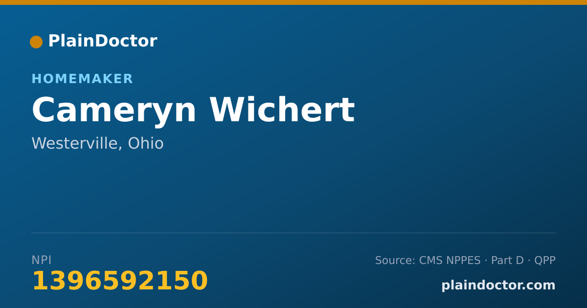 Shareable card for Cameryn Wichert - Homemaker, Westerville, OH