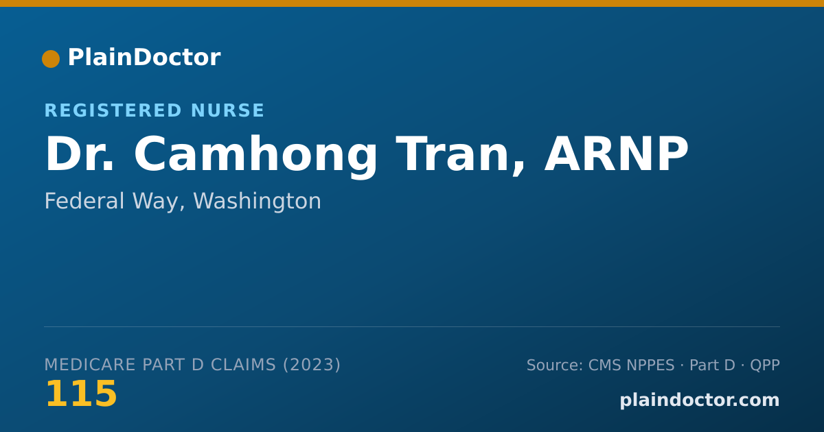 Shareable card for Camhong Tran, ARNP - Registered Nurse, Federal Way, WA