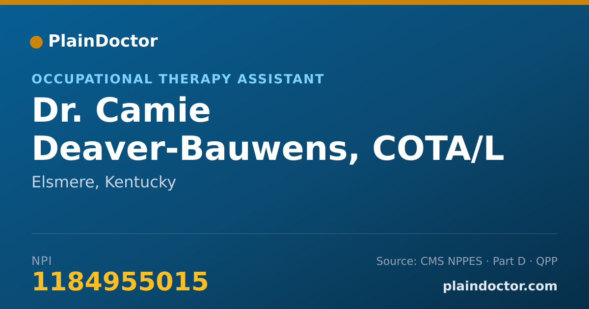 Shareable card for Camie Deaver-Bauwens, COTA/L - Occupational Therapy Assistant, Elsmere, KY