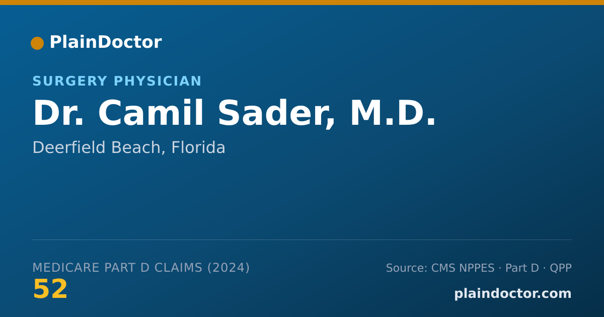Shareable card for Camil Sader, M.D. - Surgery Physician, Deerfield Beach, FL