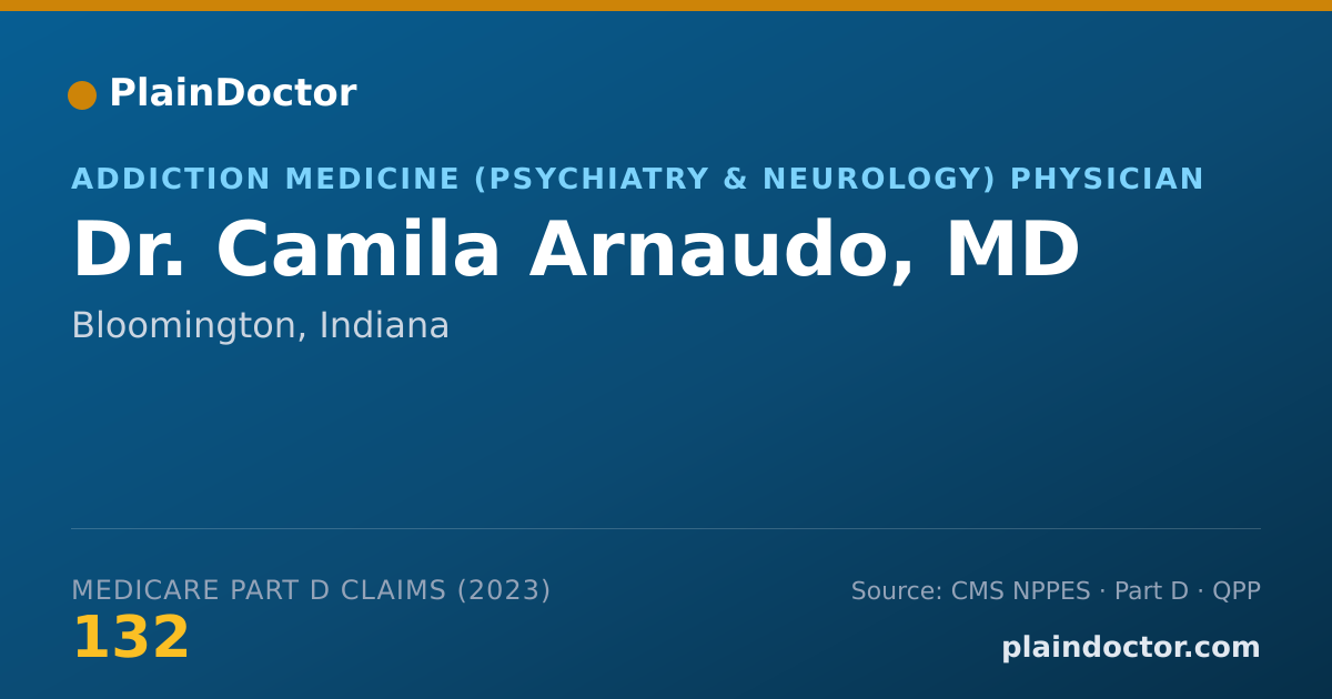 Shareable card for Camila Arnaudo, MD - Addiction Medicine (Psychiatry & Neurology) Physician, Bloomington, IN
