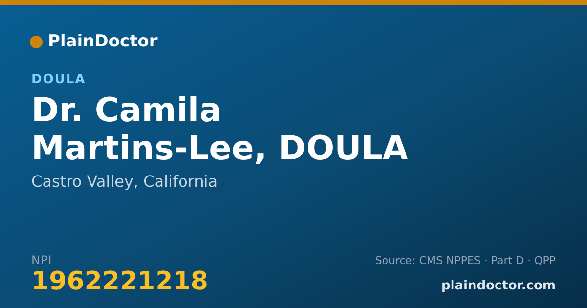 Shareable card for Camila Martins-Lee, DOULA - Doula, Castro Valley, CA