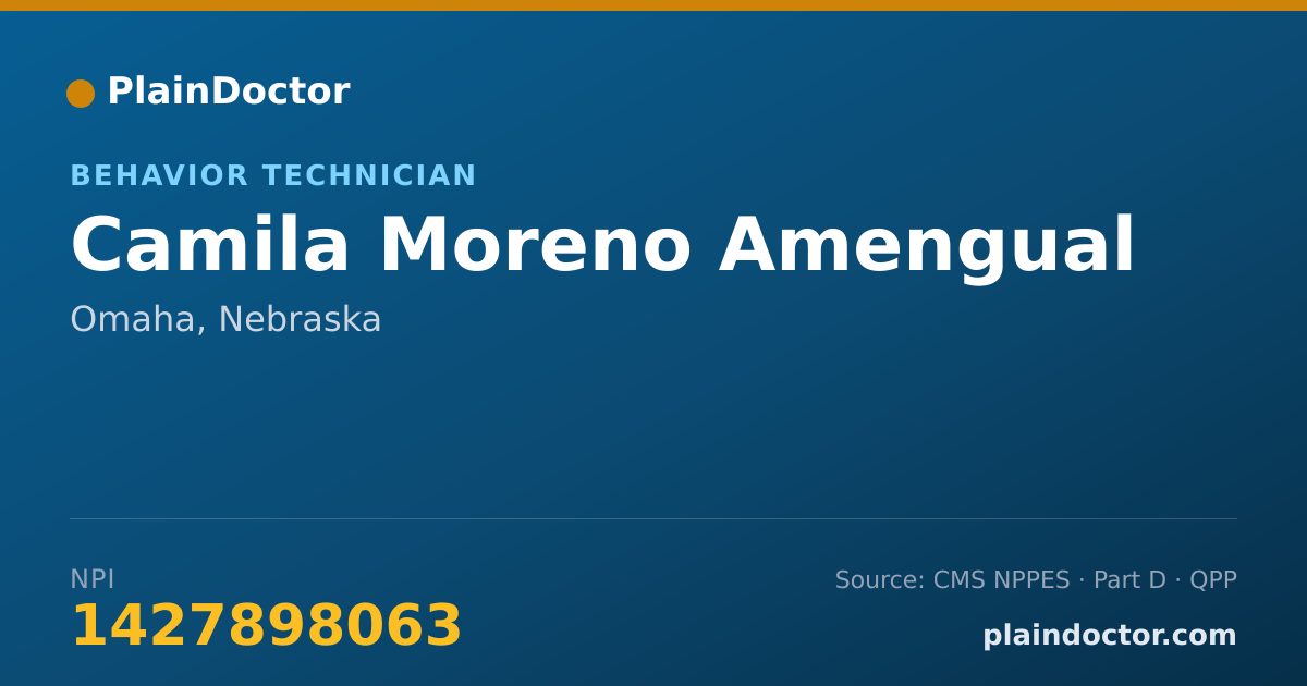 Shareable card for Camila Moreno Amengual - Behavior Technician, Omaha, NE