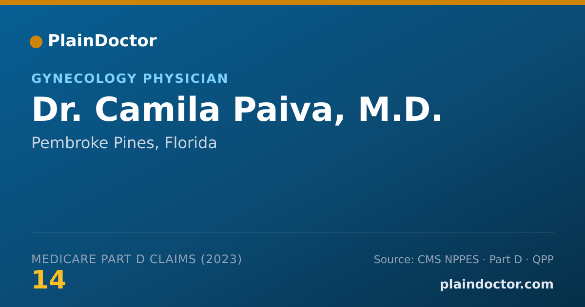 Shareable card for Camila Paiva, M.D. - Gynecology Physician, Pembroke Pines, FL