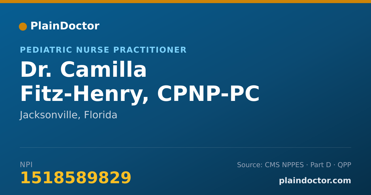 Shareable card for Camilla Fitz-Henry, CPNP-PC - Pediatric Nurse Practitioner, Jacksonville, FL