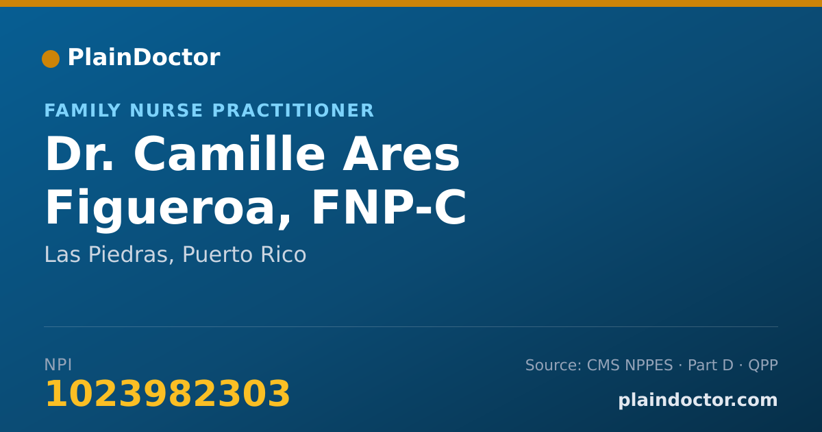 Shareable card for Camille Ares Figueroa, FNP-C - Family Nurse Practitioner, Las Piedras, PR