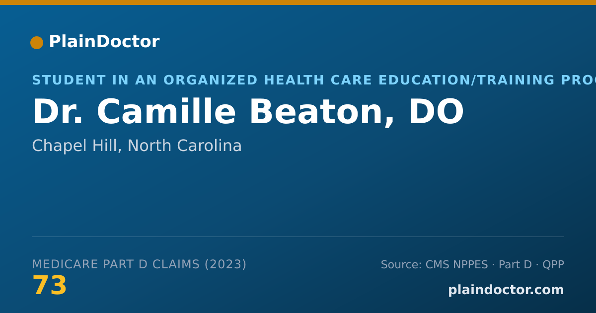 Shareable card for Camille Beaton, DO - Student in an Organized Health Care Education/Training Program, Chapel Hill, NC