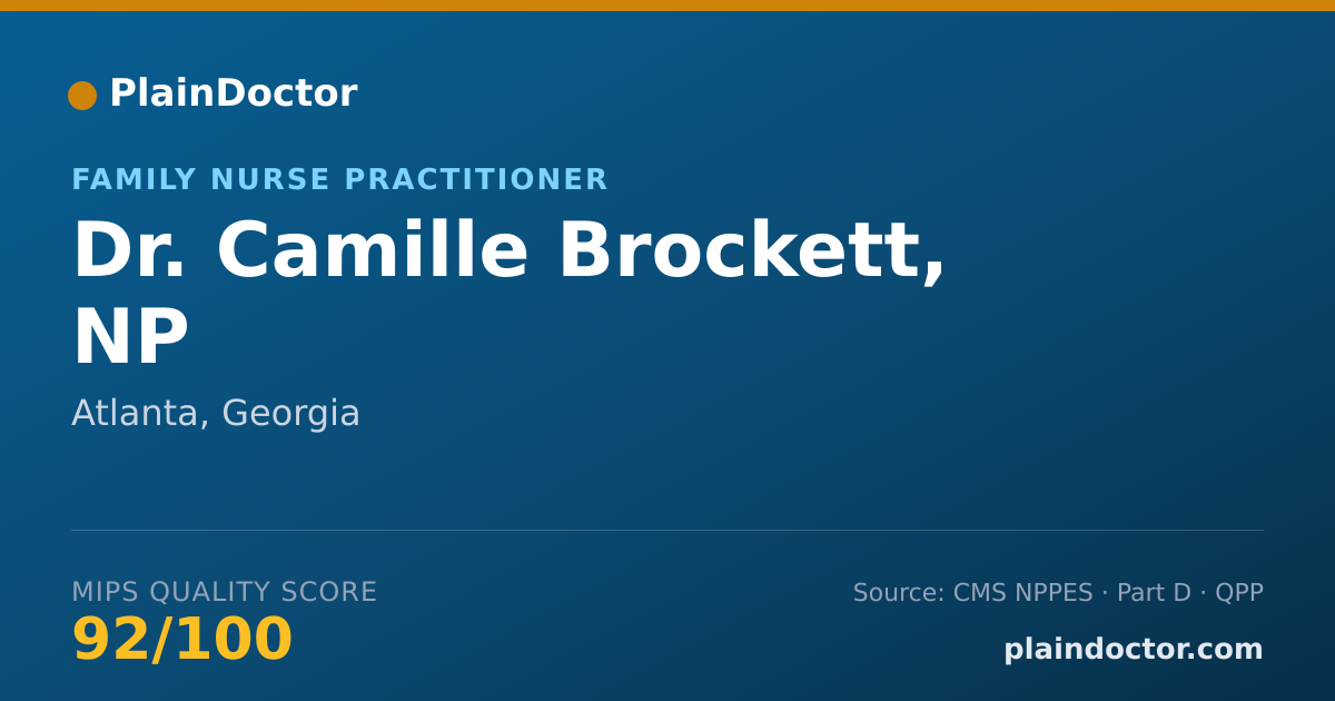 Shareable card for Camille Brockett, NP - Family Nurse Practitioner, Atlanta, GA