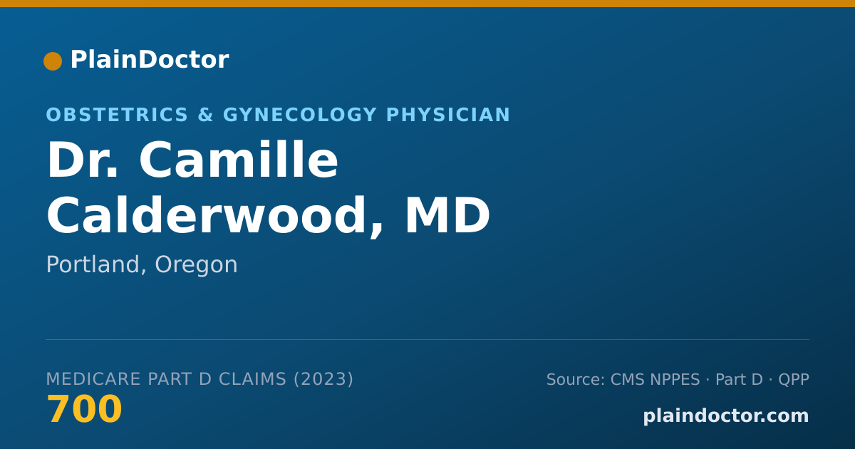 Shareable card for Camille Calderwood, MD - Obstetrics & Gynecology Physician, Portland, OR