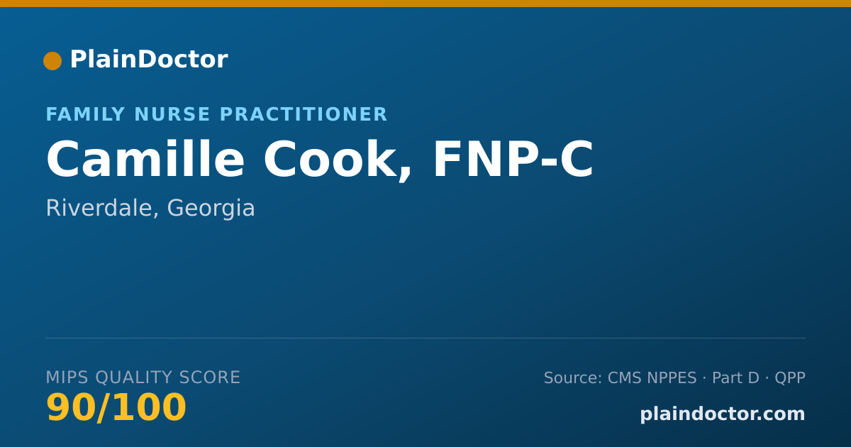 Shareable card for Camille Cook, FNP-C - Family Nurse Practitioner, Riverdale, GA