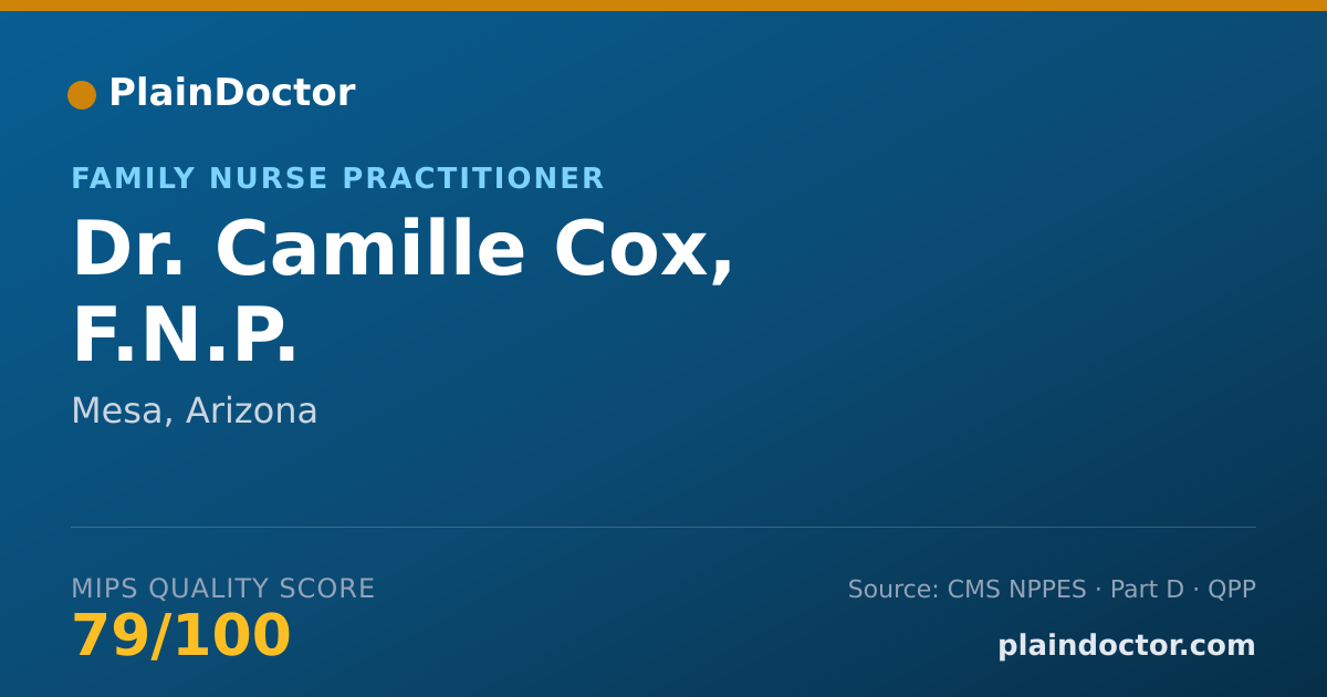 Shareable card for Camille Cox, F.N.P. - Family Nurse Practitioner, Mesa, AZ