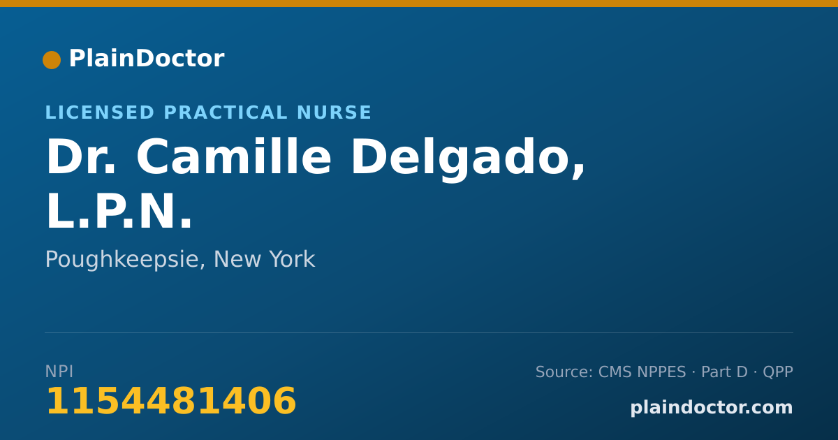 Shareable card for Camille Delgado, L.P.N. - Licensed Practical Nurse, Poughkeepsie, NY