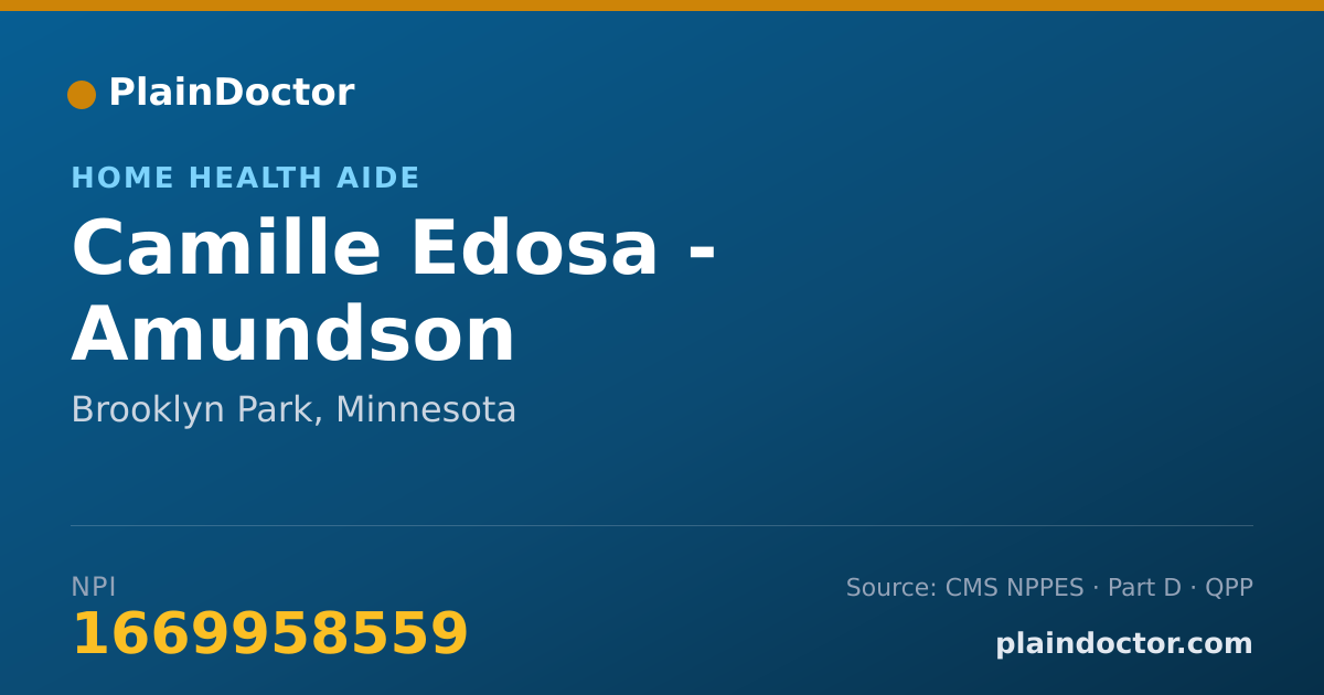 Shareable card for Camille Edosa - Amundson - Home Health Aide, Brooklyn Park, MN