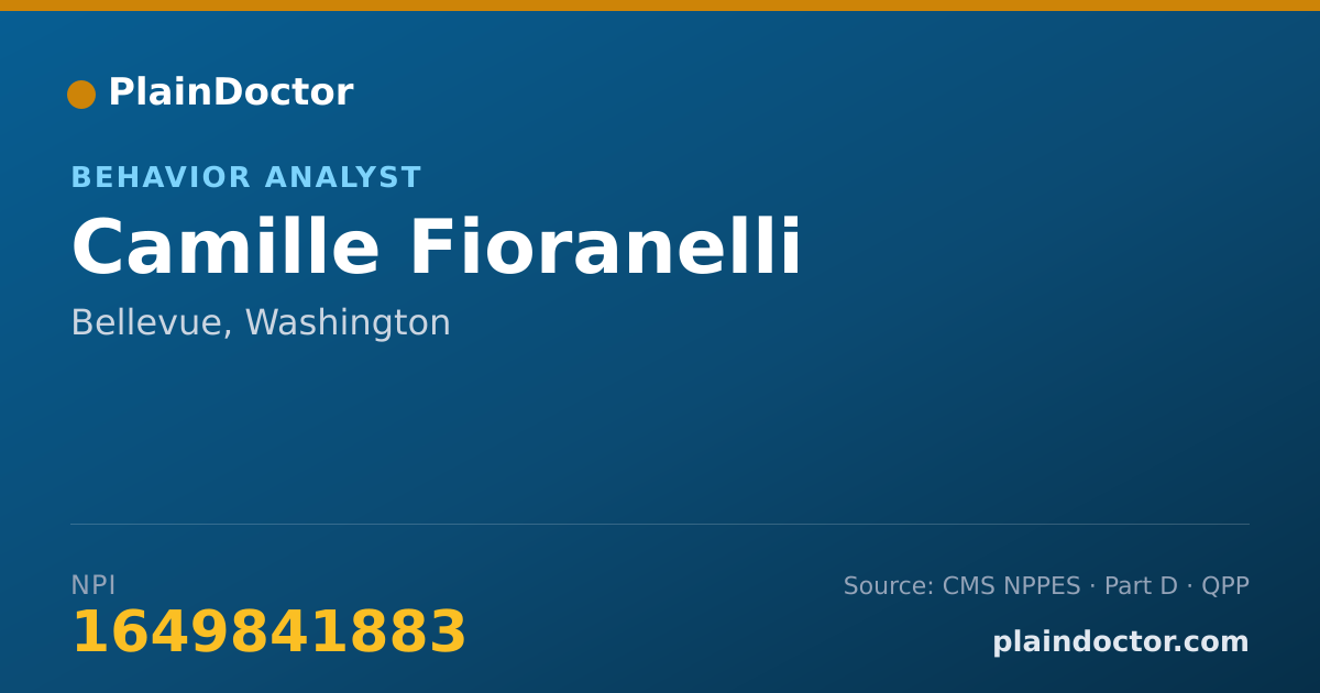 Shareable card for Camille Fioranelli - Behavior Analyst, Bellevue, WA