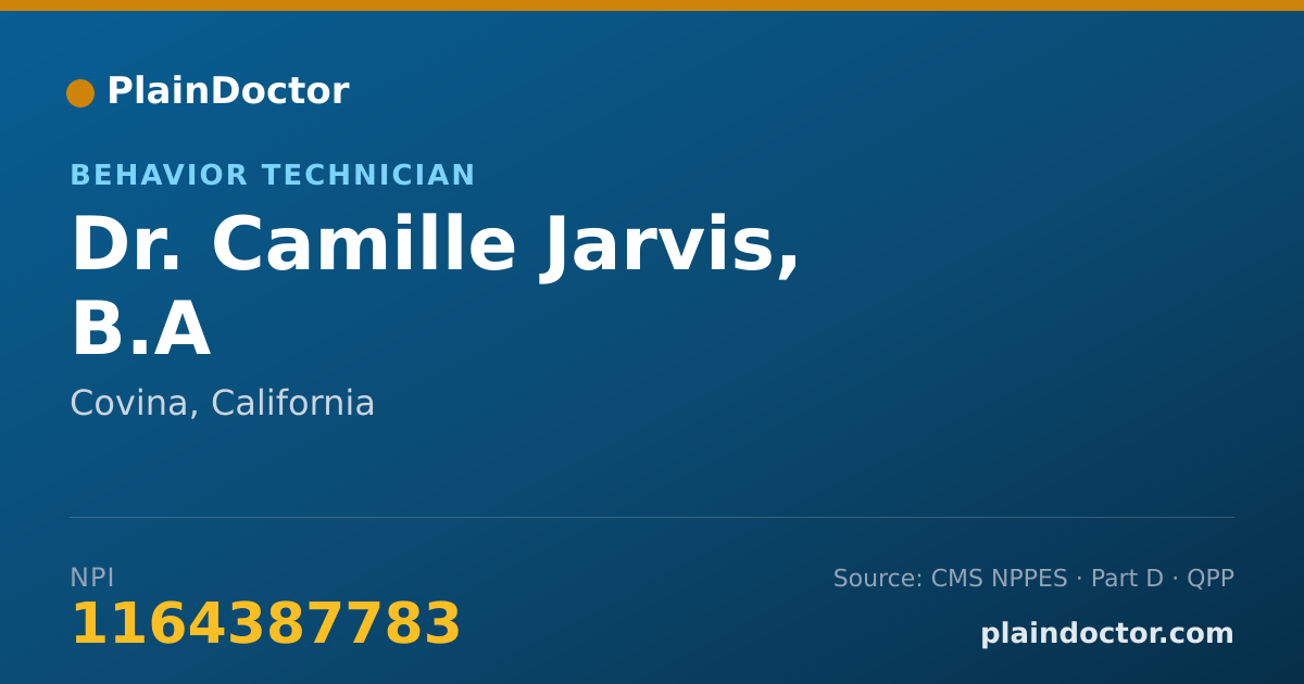 Shareable card for Camille Jarvis, B.A - Behavior Technician, Covina, CA