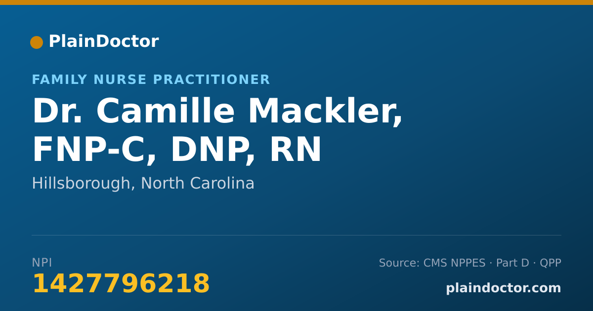 Shareable card for Camille Mackler, FNP-C, DNP, RN - Family Nurse Practitioner, Hillsborough, NC