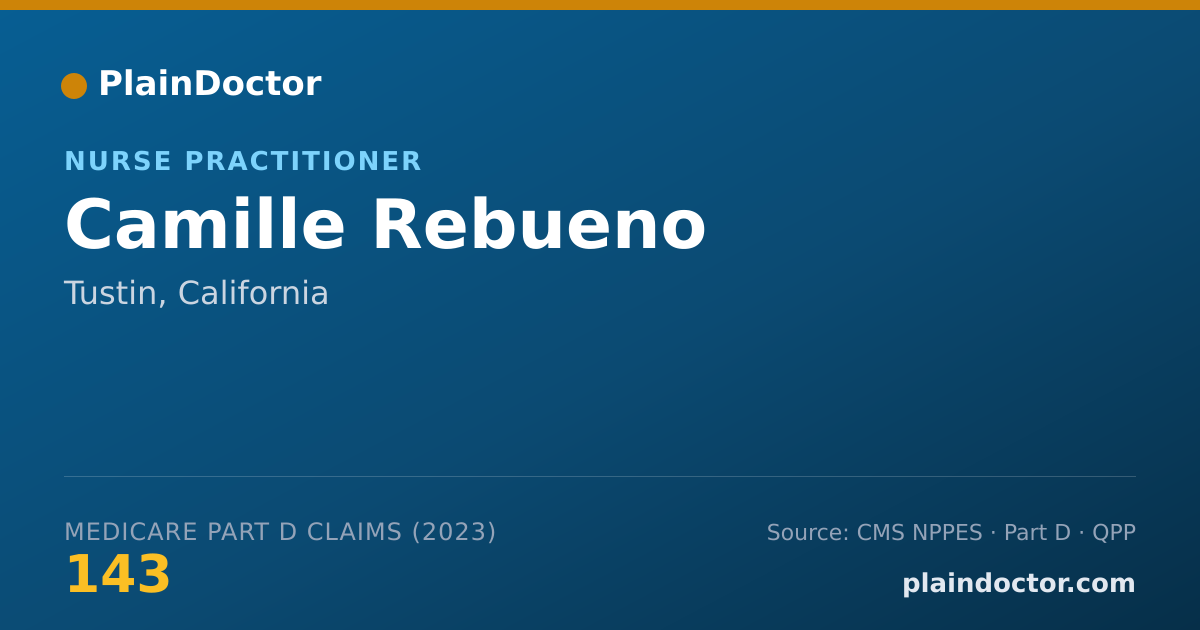 Shareable card for Camille Rebueno - Nurse Practitioner, Tustin, CA