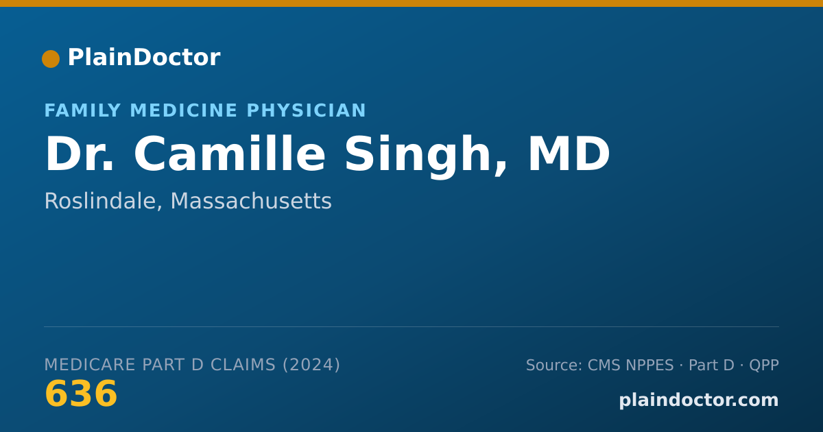 Shareable card for Camille Singh, MD - Family Medicine Physician, Roslindale, MA